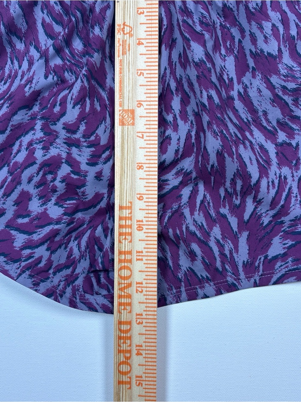 Nike Women’s Purple Patterned Athletic Shorts with Lime Swoosh - Picture 6 of 6